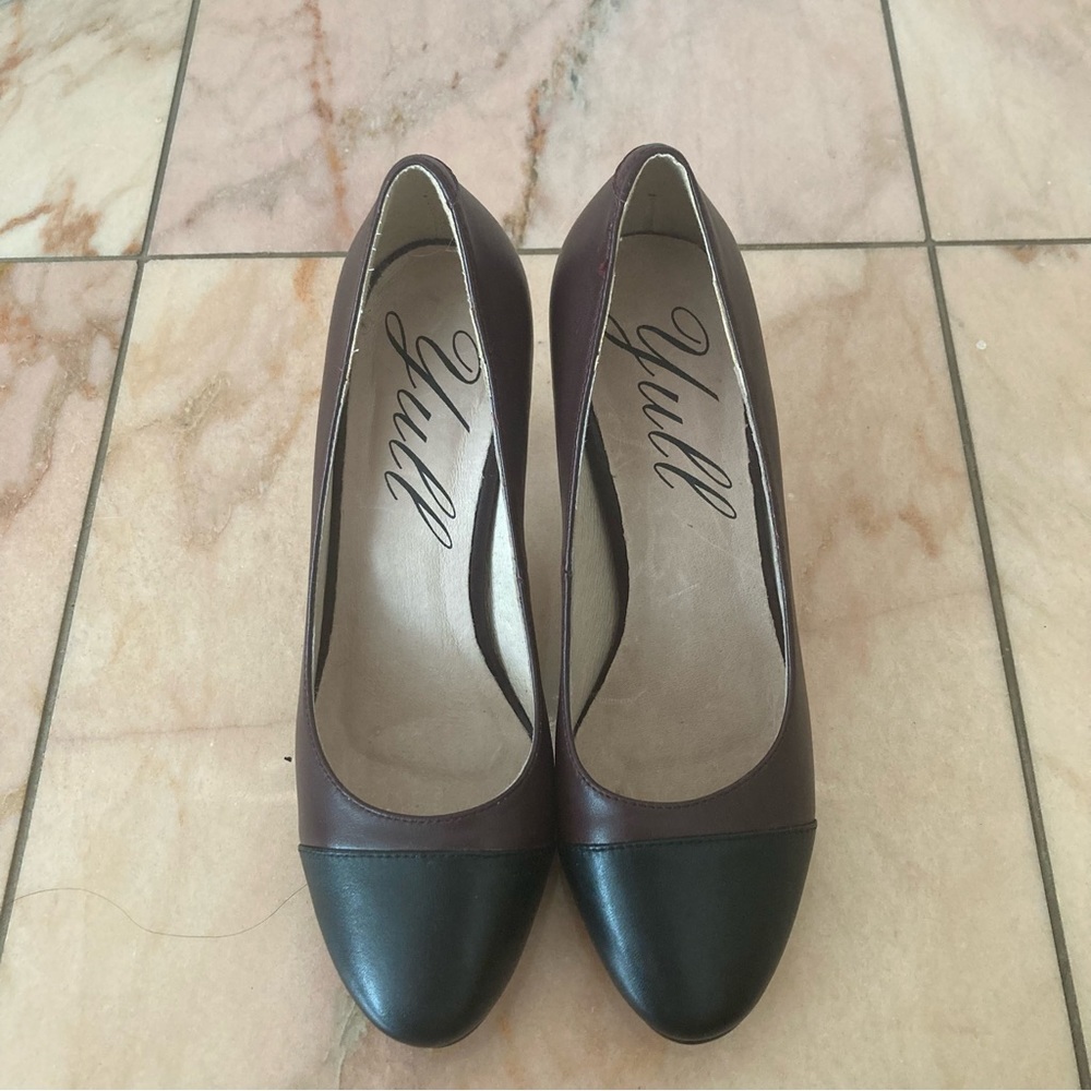 Yull shoes borough purple and black 3 inches heels